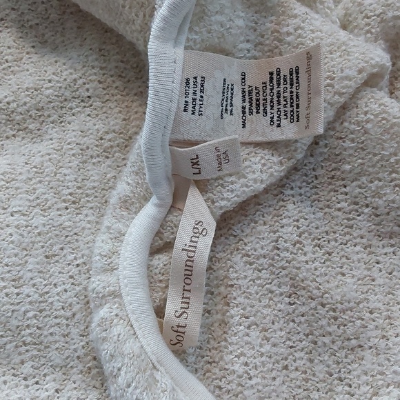 Soft Surroundings- Womens Cream Textured Open Cardigan/Shawl SUPER SOFT Sz.L/XL - Picture 5 of 5